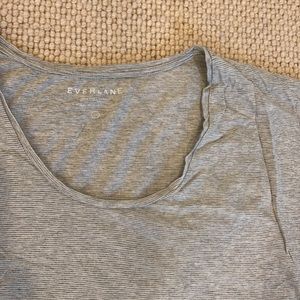 Gray and White Stripe Everlane Tee